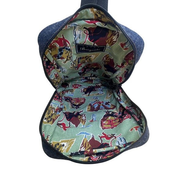 Levis Women’s Blue Denim With Suzan Briganti Inner Print Lining Backpack Sz M - Picture 9 of 13